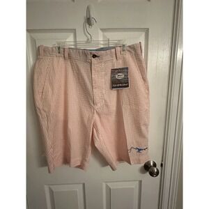 New True Flies Manasota Seersucker Men's Size 38 Conch Pink SPF 30